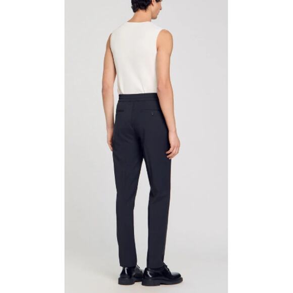Sandro Paris Men's Fonte New Alpha Elasticated Straight-Leg Pants Size 46 | XXL - Picture 11 of 12